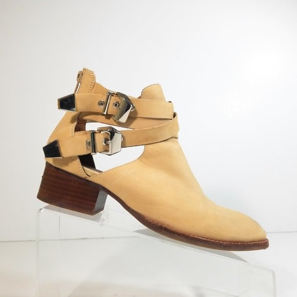 Jeffrey Campbell Everly Women Tan Buckle Booties 8 - Picture 1 of 13